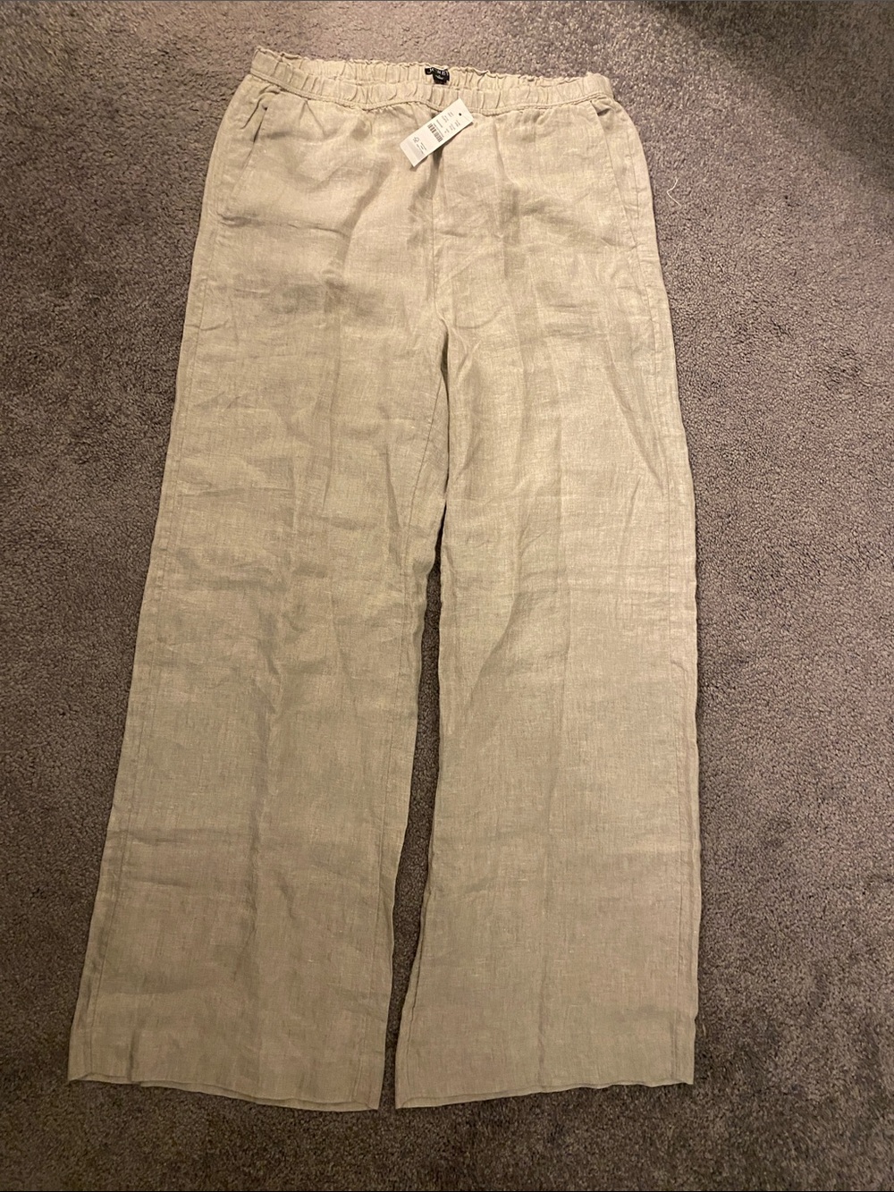 J. Crew Stratus Linen Wide-Leg Pants in Flax - Picture 3 of 3